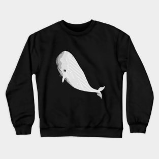 A white whale with geometric striped pattern Crewneck Sweatshirt